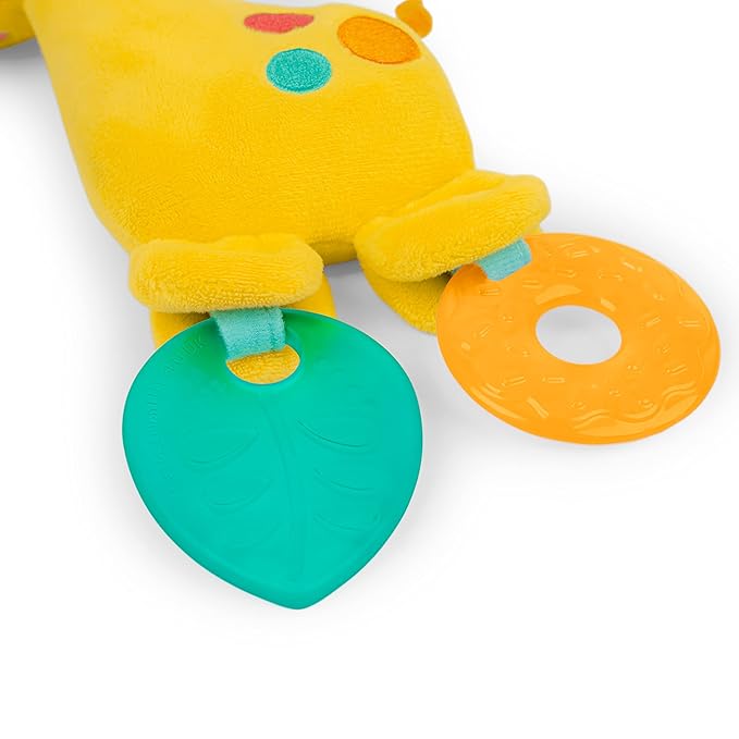 Bright Starts Safari Soother Rattle & Teether Toy for Stroller and On-The-Go - Giraffe - Unisex, Newborn + (Pack of 2)