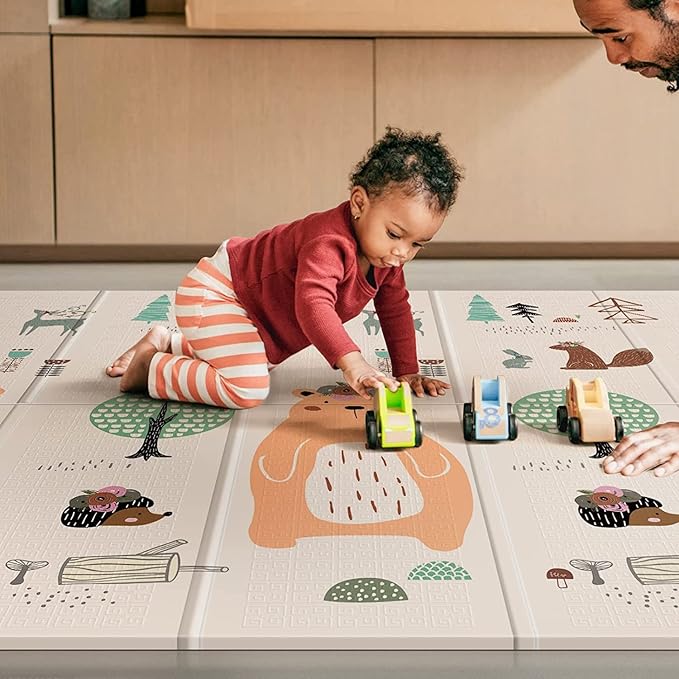 UANLAUO Baby Play Mat for Floor, Kids Play Mats 71x59 Playpen Mats Extra Large Waterproof Activity Playmats for Babies and Toddlers Infants Tummy Time, Foam Baby Crawling Mat with Travel Bag