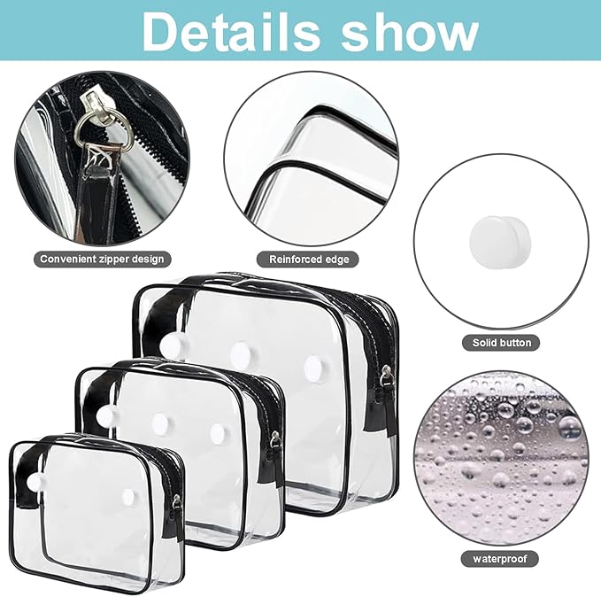 3 Packs Clear Bogg Beach Tote Bag with 2 Pack Insert Hooks Accessories for Bogg Bags Travel Makeup Clean Toiletry Brush Organizer Cosmetic Divider Storage Inner Pouch