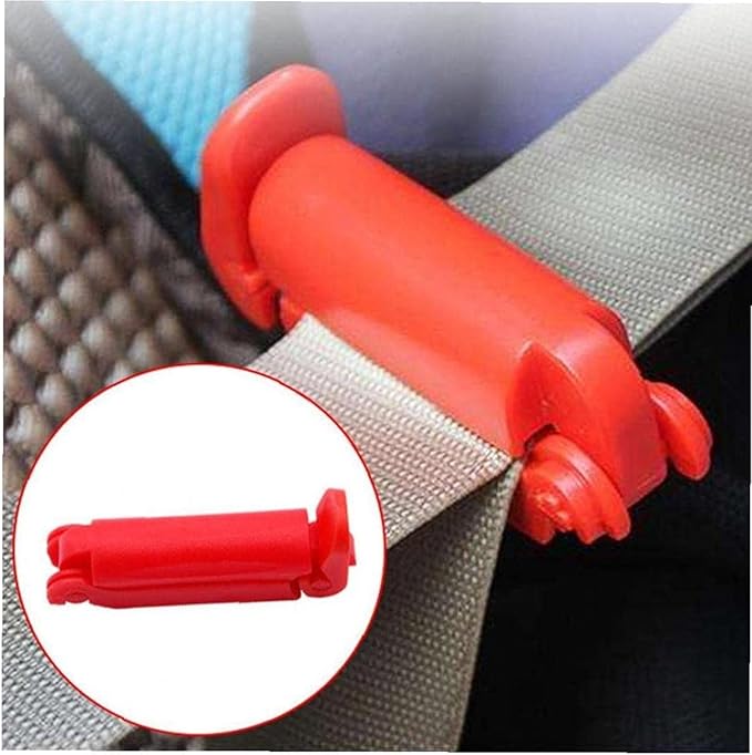 3 Pieces Car Seat Belt Clip Buckle Baby Car Seat Safety Belt Slip Slip-Resistant Clips (Red 3 Pieces)