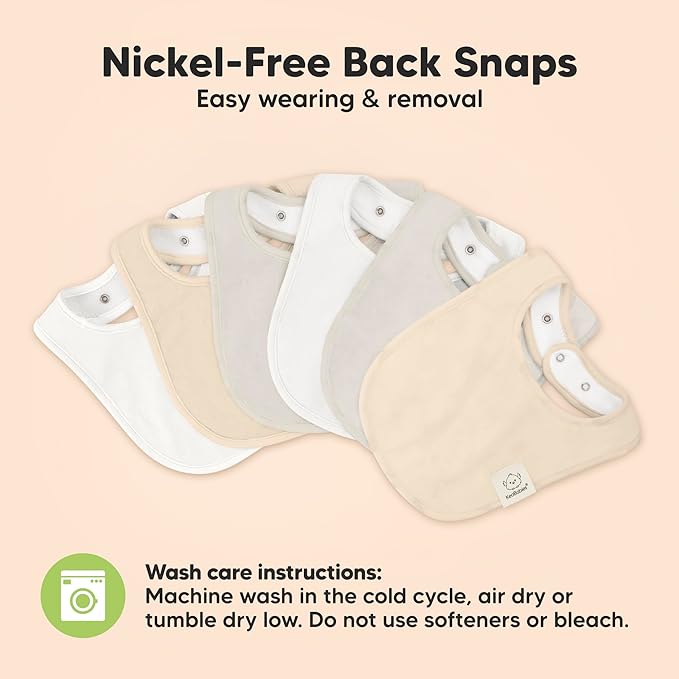 8-Pack Organic Baby Bibs for Boys, Girls - Soft Cotton Drooling and Teething Bibs for Baby Girl & Boy, Extra Absorbent, Easy to Clean & Put On for Toddler, Newborn, Infant 0-24 Months (Pure)