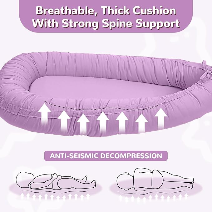 EAQ Baby Lounger, Infant Lounger for Newborn,Portable Baby Nest Cover Breathable & Soft, Newborn Essentials