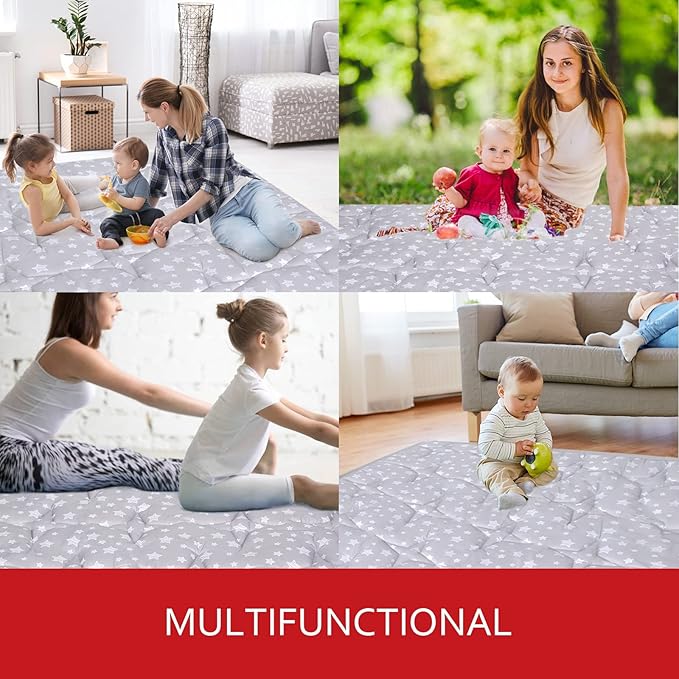 Baby Play Mat 50" X 50" Playpen Mat Fit for Hiaksedt and Orian Baby Playpen, One-Piece Crawling Mat Non Slip Padded Kids Playmat for Floor 50x50 Inches