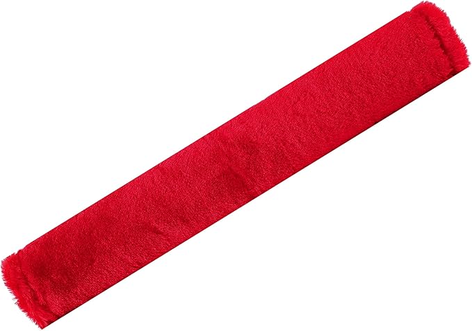 Amooca Soft Faux Fur Universal Fit Seatbelt Cover Car Truck SUV Airplane Seat Belt Shoulder Pad for Carmera Backpack Straps Neck Cushion Protector Extra Long 15.7in Red