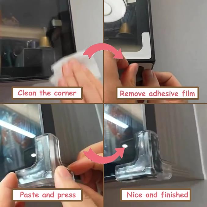 4Pcs Large(Length: 1.7inch) Silicone Corner Protector Baby Proofing,Table Corner Protectors for Baby,Strong Adhesive T Shaped Baby Head Protector Table Corner Protectors for Furniture
