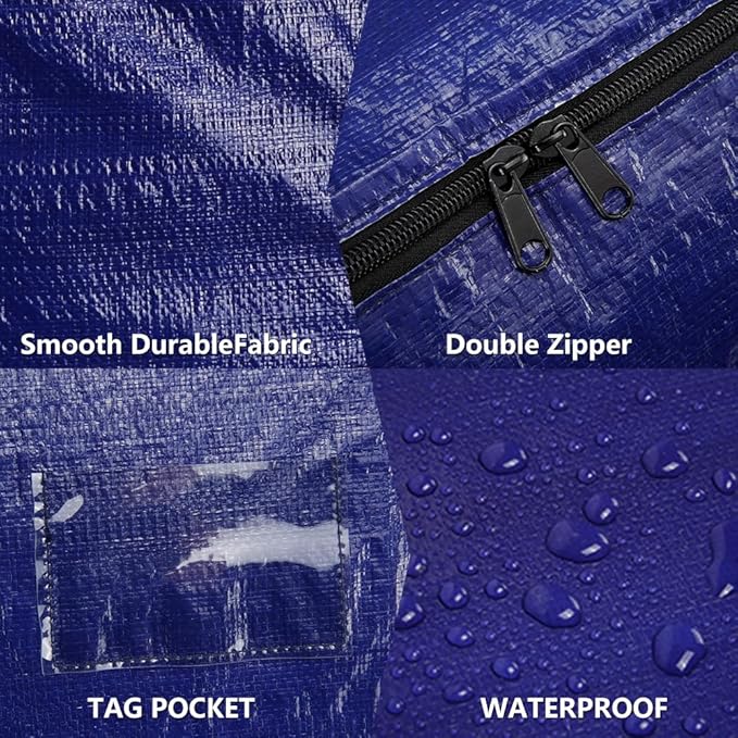 Cryster 2-pack Clear Moving Bags – Heavy Duty Storage Totes with Reinforced Handles & Double Zippers, Extra Large for Packing, Organizing, and Moving ,Carry in 2 ways