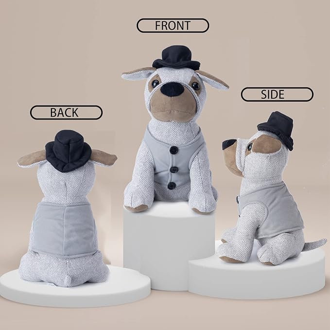 Marwood Cute Door Stopper Decorative Door Stops for Home and Office, Gentleman Dressed Dog Weighted Interior Doorstop Fabric Stuffed Animal Door Stopper Floor Decorative