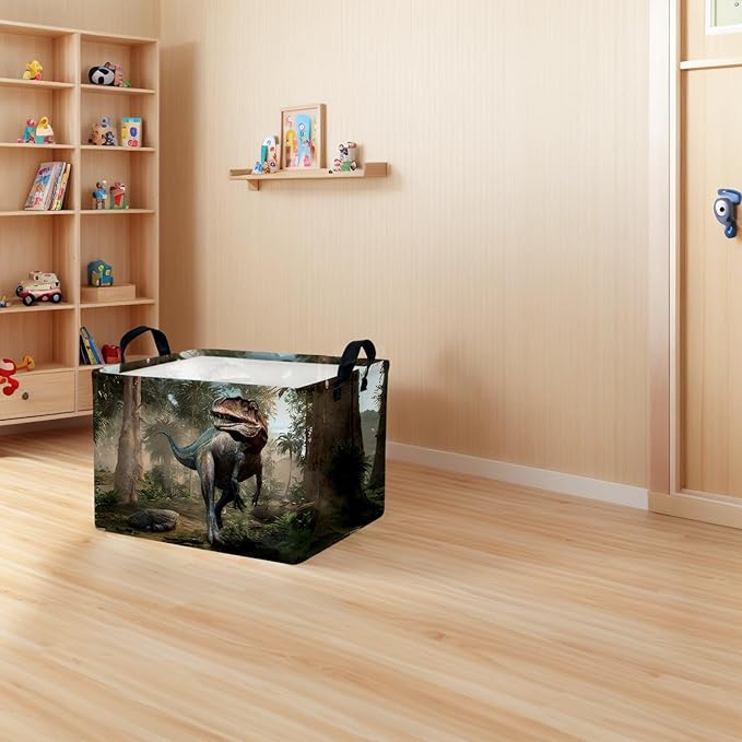 ASKETAM Cute 3D Dinosaur Kid Storage Basket Trendy Toy Box, Baby Laundry Hamper, & Clothes Organizer Fantastic Boy Gift & Nursery Bin for Modern Bedrooms (Tyrannosaurus Rex)