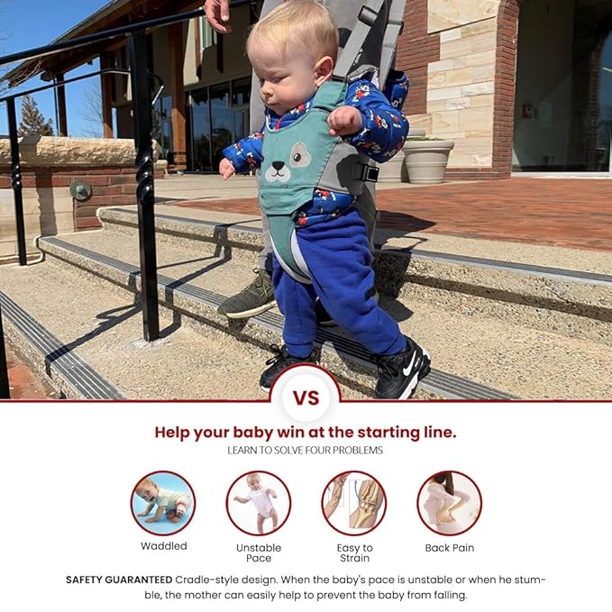 Watolt Baby Walking Harness - Handheld Kids Walker Helper - Toddler Infant Walker Harness Assistant Belt - Child Baby Walk Learning Help Support Assist Trainer Tool - for 7-24 Month Old