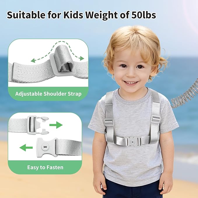 Toddler Harness Backpack Leash with Wrist Link | Cute Dinosaur Anti-Lost Walking Strap for Kids | Foldable & Adjustable Child Safety Belt for Boys & Girls(Black)