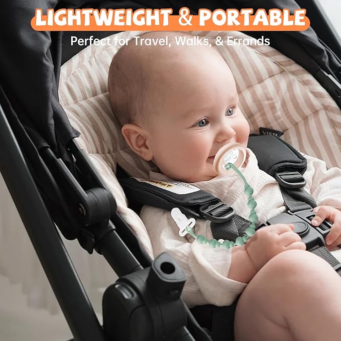 4 Pack Pacifier Clip Compatible with Tommee Tippee, One Piece Silicone Pacifier Holder Clips, Rust-Free Soft Silicone, Flexible Clip with Stylish Round Design, Ideal for Pacifiers and Teethers