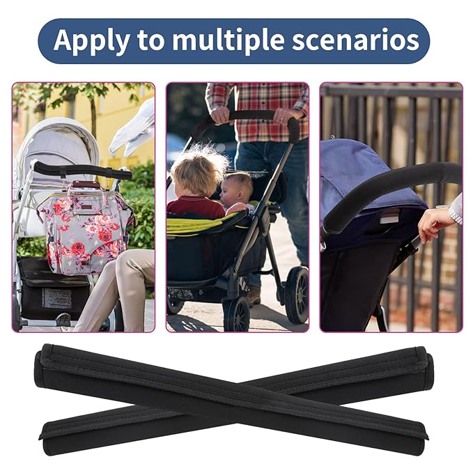 Stroller Handle Cover,Stroller Handlebar Cover,2 Pack Pushchair Armrest Sleeve Handle Protector Covers,Universal Protective Case for Pram Strollers Grip Bar,Stroller Accessories Essentials
