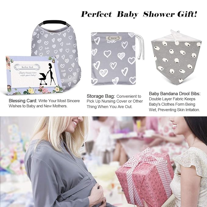 Kefee Kol Baby Nursing Cover & Poncho - Multi-Use Privacy Cover for Baby Car Seat, Shopping Cart, Stroller