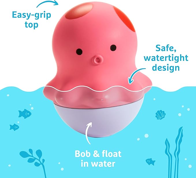 Munchkin® Bath Bobbers Mold Free Baby and Toddler Bath Toy, 6+ Months, Dolphin/Walrus/Octopus