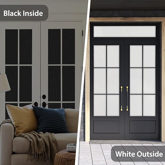 Shackcom Total Blackout Window Film: 100% Light Sun Blocking with Heat Resistant White Side - Room Darkening, Static Cling Film for Privacy & Day Sleep - No Residue, Anti UV Removable(35.4 X 78.7inch)