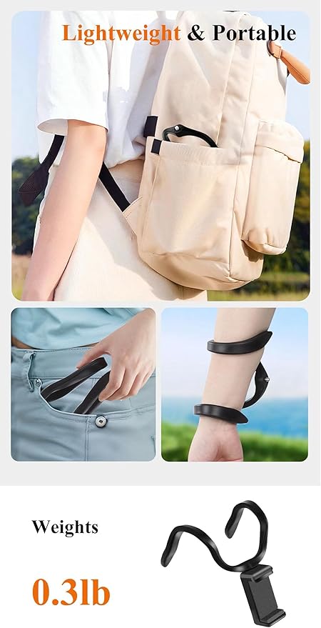 Universal Silicone Phone Holder for Strollers, Bikes, Wheelchairs&Fitness Equipment-Clamp with Non Slip Silicone Arm Grip, Portable Cell Phone Holder Stand