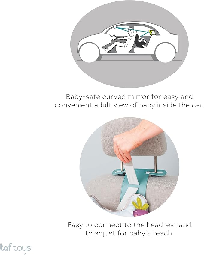 Taf Toys Infant Car Seat Development Center Newborn Baby Essentials Must Haves Toy, Car Seat Accessories Activity Center with Car Seat Mirror, for Newborn Toys 0 3 Months Brain Development