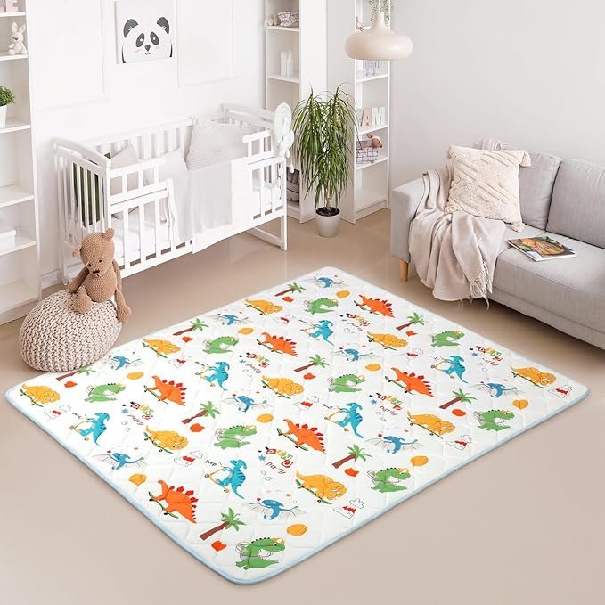 Baby Play Mat, Toodler Floor Mat 59 x 71 inch, Extra Thick Foam Non-Slip Washable,Crawling Cushion for Tummy Playing