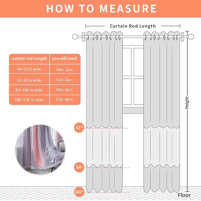 XiDi Girls Curtains for Bedroom 96 Inches Long 2 Panels Pink and Grey Ombre Rainbow Blackout Grommet Curtains for Little Girl Kids Room Decor Living Room, Princess Unicorn Wall Decals Drapes 52x96