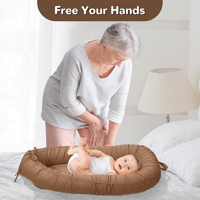 EAQ Baby Lounger, Infant Lounger for Newborn,Portable Baby Nest Cover Breathable & Soft, Newborn Essentials