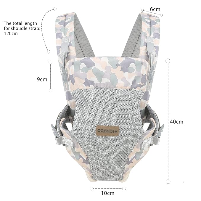 Ocanoiy Baby Wraps Carrier, Ergonomic Baby Carrier Newborn to Toddler, Cozy Baby Front and Back Carrier for 7-45lbs (Camouflage)