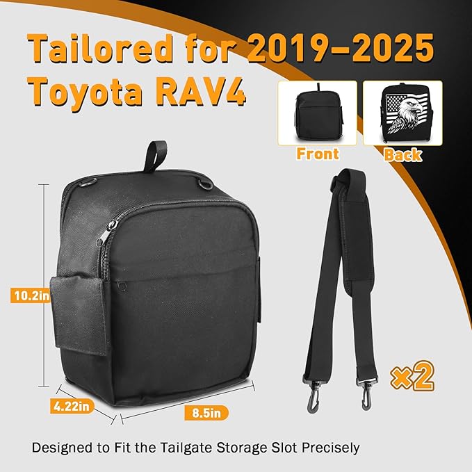 NOVCAPAR 2025 RAV4 Trunk Organizer Storage Bag, Tailgate Cubby Cargo Pocket bag for Toyota RAV4 2025 2024 2023 2022 2021 2020 2019, Multi-Functional Oxford Bag Holds Car Accessories, Black, 1PC