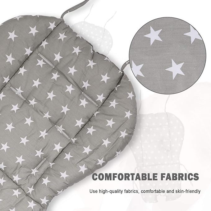 Tuciyke High Chair Cushion,High Chair Pad,Baby High Chair Seat Cushion Liner Mat Padding Cover Protection Pad for Baby Dining Chair(Gray Star)