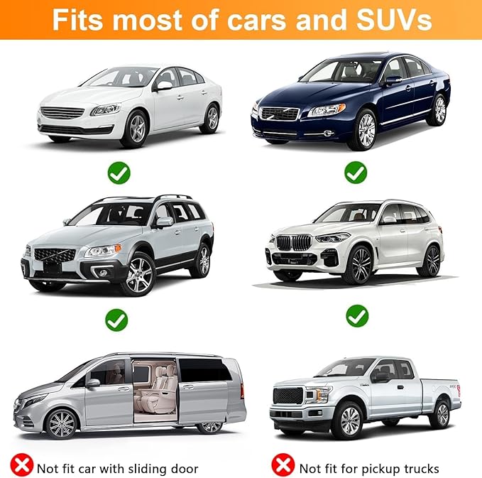 Car Rear Side Window Shades,2 Pack Stretchy Mesh Car Window Screens Sun Shades Mosquito Nets Covers Fit for 96% Cars SUVs, Anti-Sun Glare, Reduce UV Rays,Privacy Protection