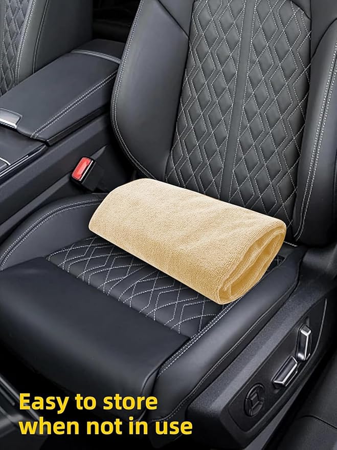 ZIMABLUE Towel Seat Cover - Waterproof Terry Cloth Front Seat Protector for Gym and Beach, Sweat-Absorbent, Non-Slip(Beige,1 Pack)