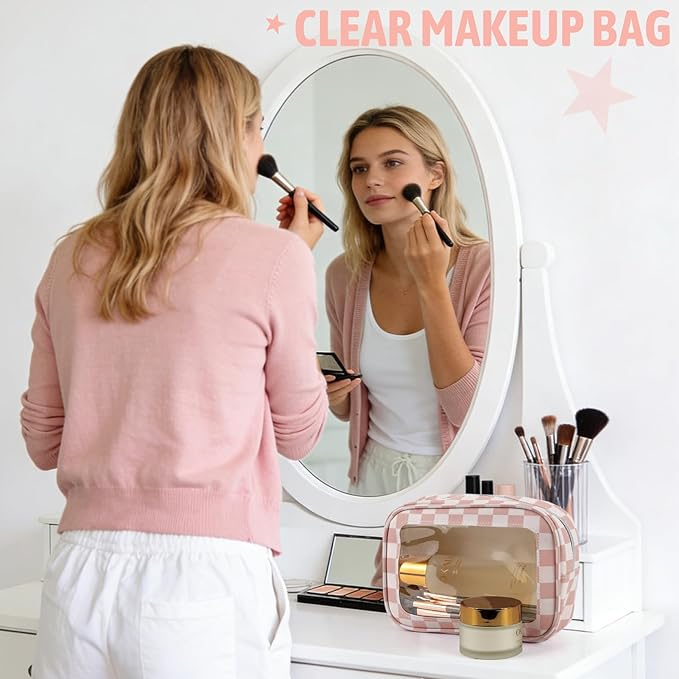 YOPCDJ 5PCS Diaper Bag Organizer Pouch Set, TSA Approved Toiletry Bag, Clear Waterproof TPU Makeup Bag Set Travel Organizer Bags for Women and Kids