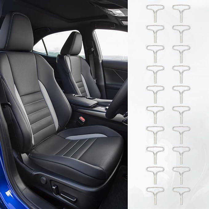 20PCS Car Seat Cover Metal Hooks,Practical Car Hooks Fasteners for Fixing Cars Headrest Cover/Seat Cushion,Durable Vehicle Accessories Cars Seats Locking Clip for Auto SUV