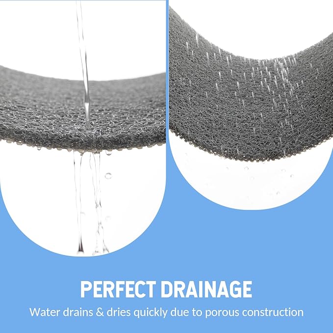 Hargiis Non Slip Bathtub Mat, Anti Slip Shower Mat, Quick Drying Bath Tub Mats, Foot Scrubber Mat, Anti Slip Mat for Tub, Floor, Bathroom, Home, Kitchen, Hotel (Grey 32"x17")