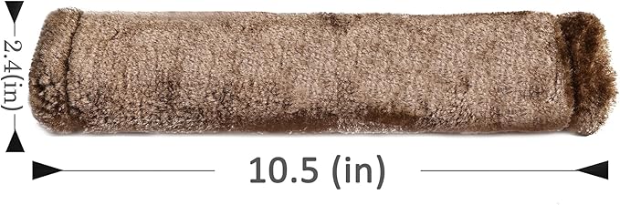 Amooca Soft Faux Fur Universal Fit Seatbelt Cover Car Truck SUV Airplane Seat Belt Shoulder Pad for Carmera Backpack Straps Neck Cushion Protector 2 Pack 10.5in Brown