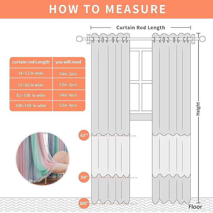 XiDi Pink Grey Green Girls Curtains for Bedroom Rainbow Blackout Short Curtains for Kitchen Cafe Window Room Darkening Kids Childs Nurser Room Wall Decor 72 inches Long 34 inches Wide 2 Panels Set