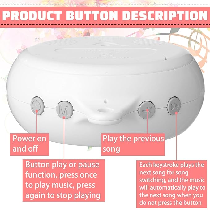 Yeshone Mobile Baby Music Box Crib Mobile Box with Music Removable Musical Replacement Nursery Motor Rotating Baby Crib Musical Thirty-Five Lullabies Battery Operated