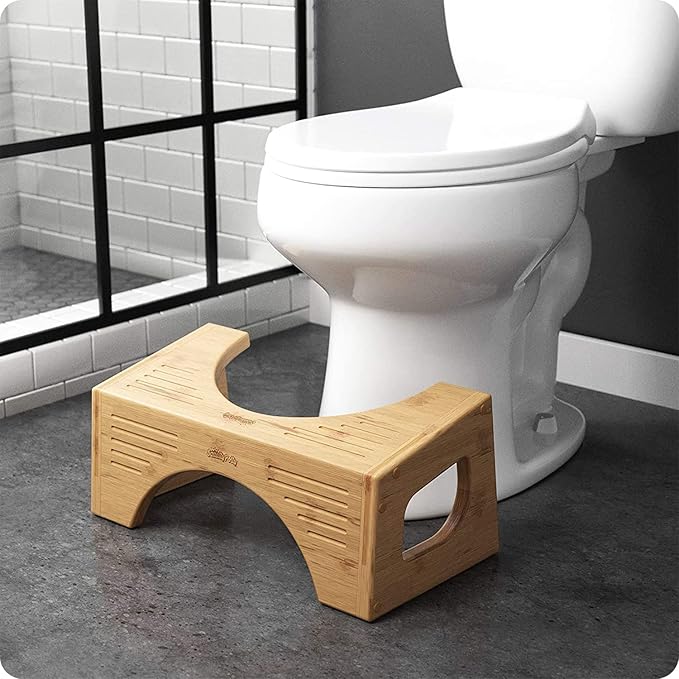 Squatty Potty The Original Toilet Stool - Bamboo Flip,7" and 9" Adjustable Heights,Brown - Improve Bathroom Posture and Comfort,(Pack of 4)