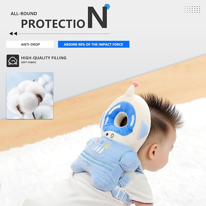 WKC Baby Head Protector Backpack with Knee Pads & Non-Slip Socks, Toddler Safety for Crawling & Walking (Style 14)