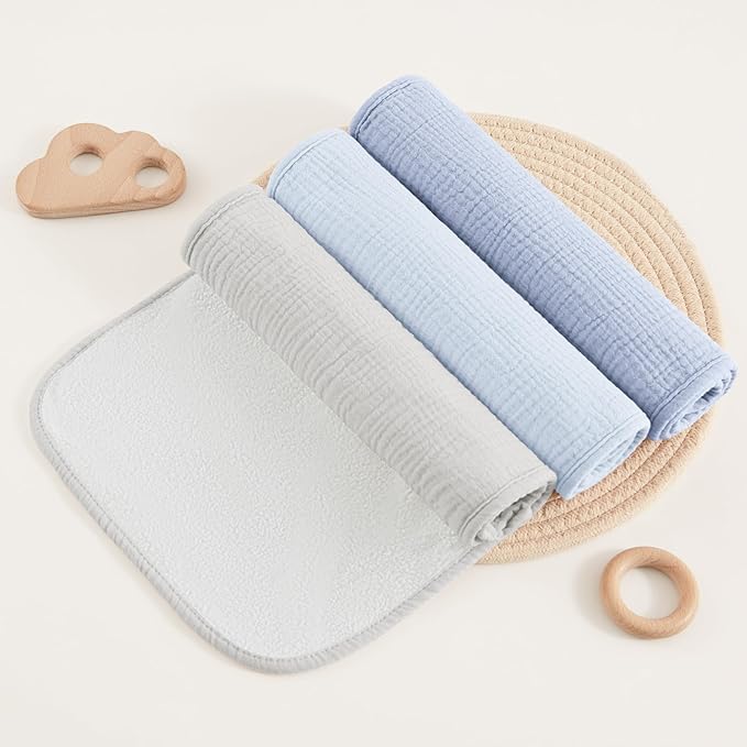 Susurration Muslin Burp Cloths, Soft Baby Burping Cloths for Unisex Boys and Girls, Newborn Essentials Large Extra Absorbent Washcloths, 20x10in, 6 Pack