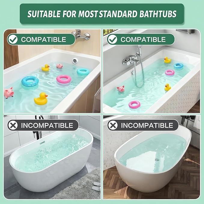 Splash Guard for Bathtub Kids - Silicone Bathtub Splash Guard with 11 Suction Cups, Bath Tub Play Shelf for Kids & Toy Holder, Prevent Water Spill in Bathroom, Fun Bath Time for Toddlers Baby(Blue)