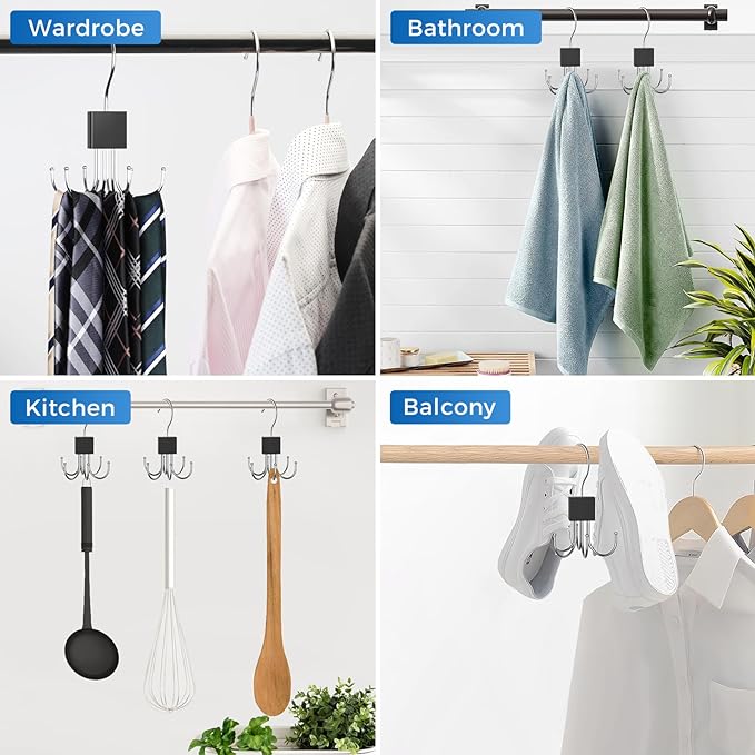 1 Pack Belt Hanger, Belt Organizer for Closet 360° Rotatable Max 24 Belt Storage Space Saving Closet Organizers and Storage