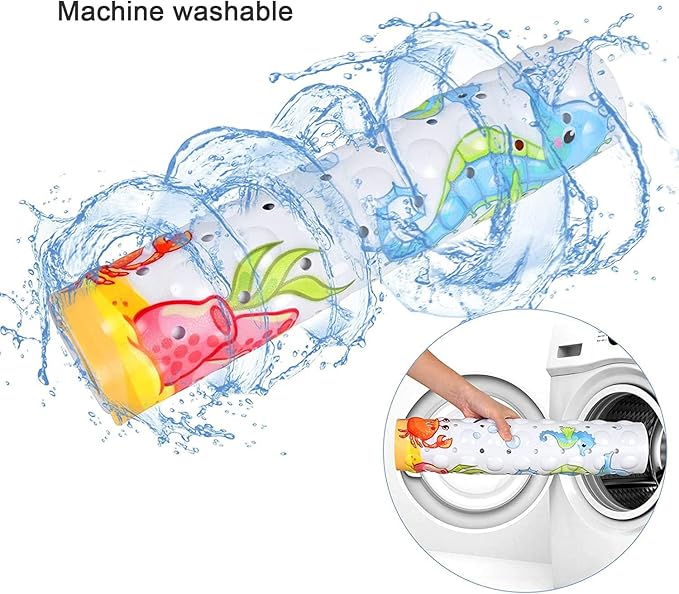 Non Slip Bath Mat for Inside Bath for Kids Girls and Boys, Cartoon Sea Animal Bathtub Mat Shower Mat, Bathroom Mat Anti Slip with Suction Cup Machine Washable Long 40 X 16 Inch, 100 x 40cm - Mermaid