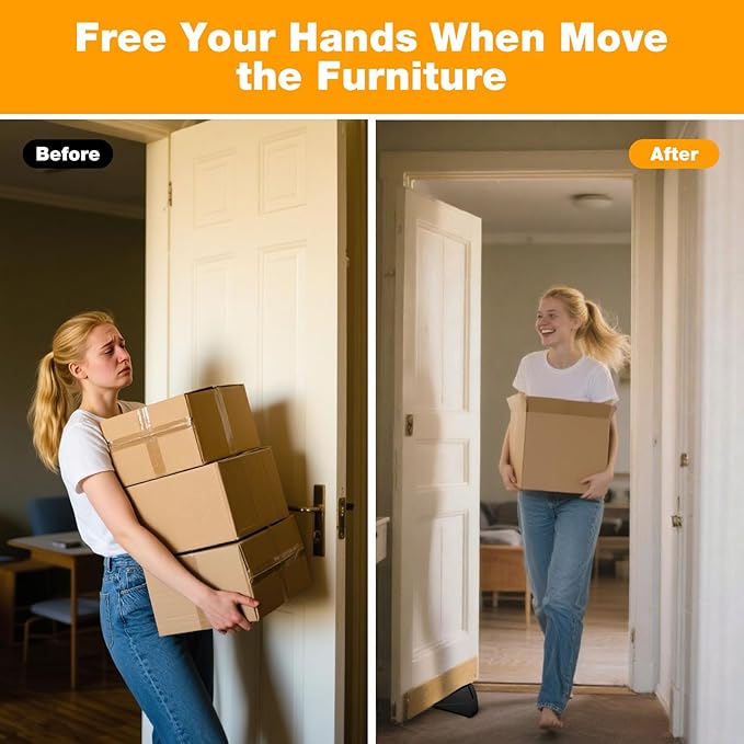 Heavy Duty Metal Door Stop, Strongest Large Adjustable Spring Door Stopper Up to 3 inch Tall, Door Stoppers for Bottom of Door, Stainless Steel Black Rubber Door Wedge for Any Heavy Doors