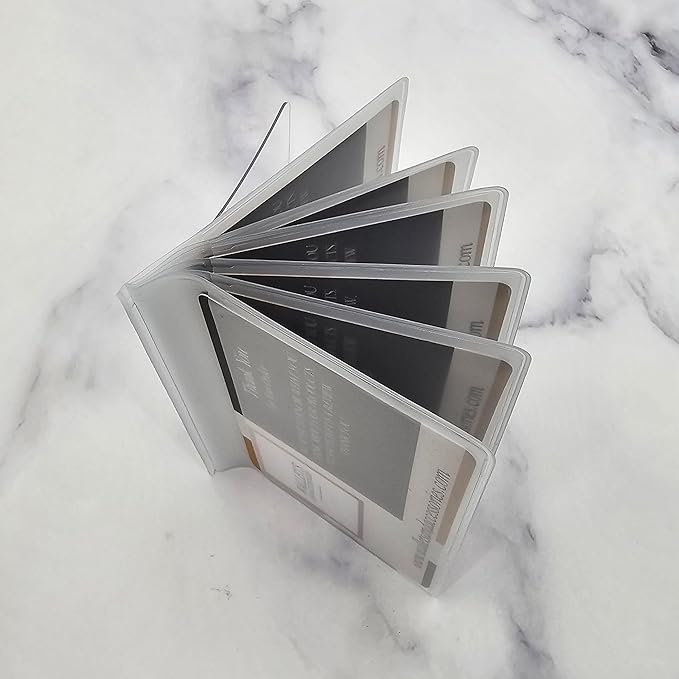 Pack of 2 Wallet Inserts Clear Plastic Vinyl Picture and Card Holder Trifold 6 Page