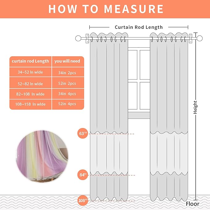 XiDi Pink Yellow Curtains for Girls Bedroom Decor Kids Blackout Curtains for Nursery Room Darkening Rainbow Princess Unicorn Wall Decals Little Girl Pink Yellow Purple 52x54 Inches Long 2 Panels Set