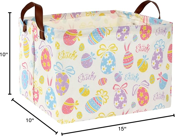 TIBAOLOVER Rectangular Kids Storage Bin Basket Organizer for Baby Room Decor & Easter Gifts