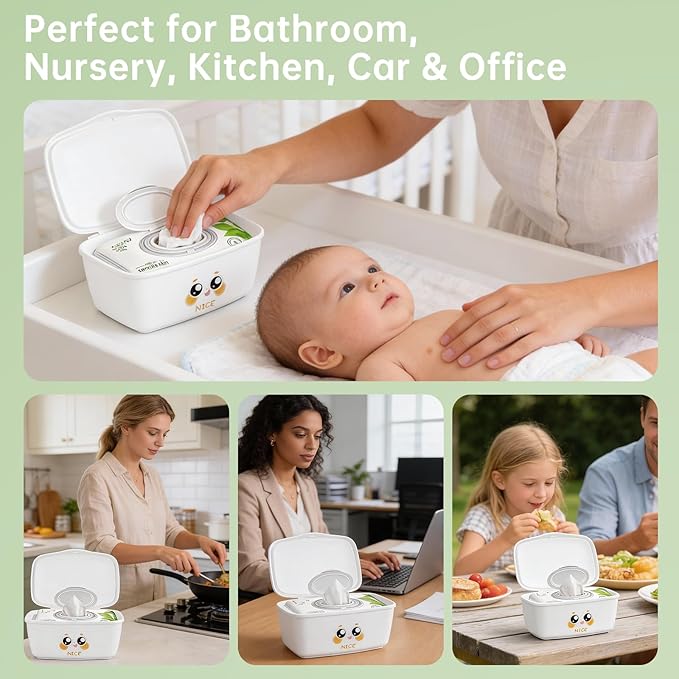 Baby Wipes Dispenser Compatible with Huggies Wipes Natural Care, Wipe Holder Wet Wipes Dispenser, Refillable Wipes Container Fit for Huggies Baby Wipes and WaterWipes for Outdoor Travel Daily Use