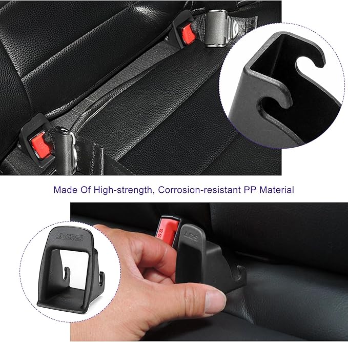 4 PCS ISOFIX Interface Belt Latch Guide, Car Child Seat Belt Bracket Connector Locater Guides, Universal ISOFIX Interface Buckle Fixed Guide Groove for Baby Safety Chair