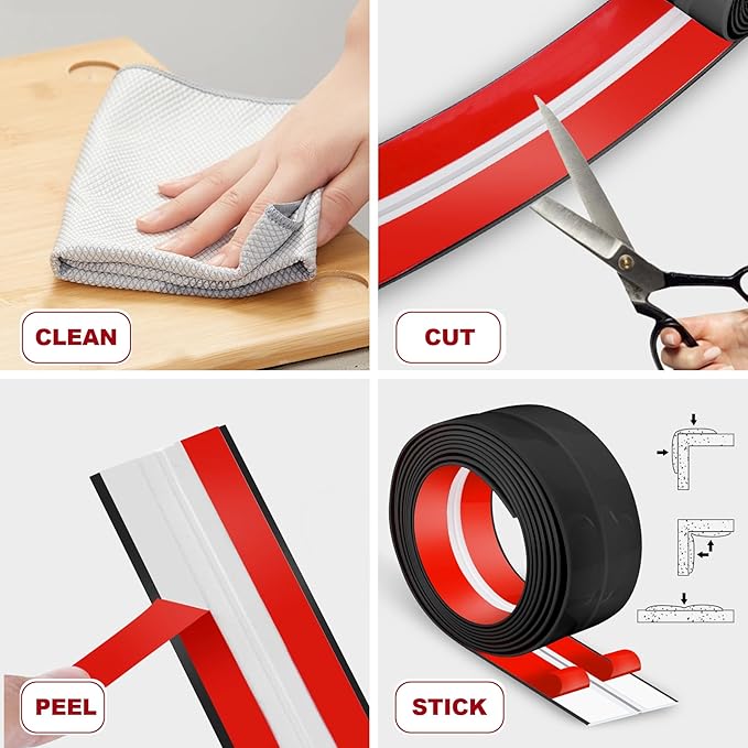 2.4 Inch x 40 Feet Wall Corner Protector Peel and Stick Corner Trim Molding Strip Self Adhesive wall Edge Protectors Guards for Edge Ceiling, Black