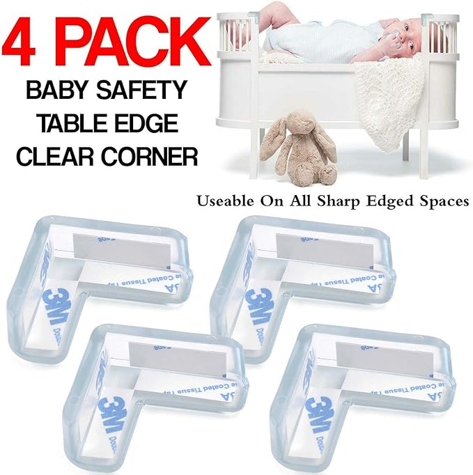 Edge Corner Protector Baby Proofing 20ft (6M) with 4 Corners, Clear Soft Corner Protectors Baby Proof, Furniture Corner Guard & Edge Safety, Edge Protector for Table and Fireplace(20ft L*1.56inch W)