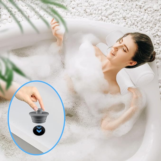 Aluvor Bathtub Stopper 2pcs Sink Stopper Tub Plug Bathroom Shower Drain Plug Silicone Bathtub Drain Plug Tub Drain Stopper Washbasin Stopper